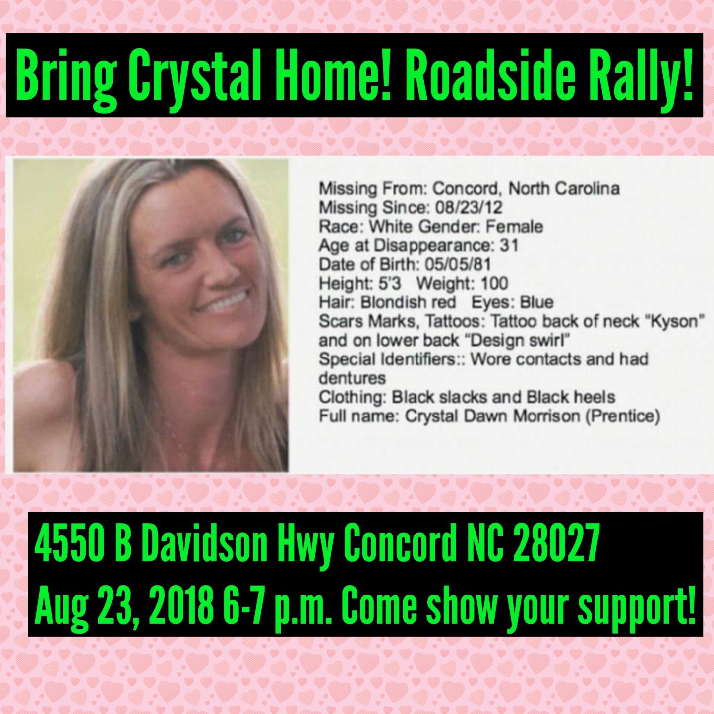 Crystal Morrison missing for six years